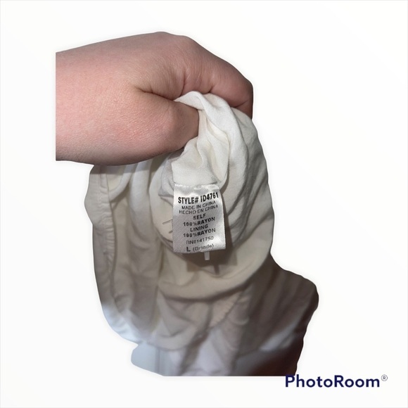 ORANGE CREEK LA White Floral Embroidered Short Sleeve Midi Dress Size Large - Picture 11 of 12